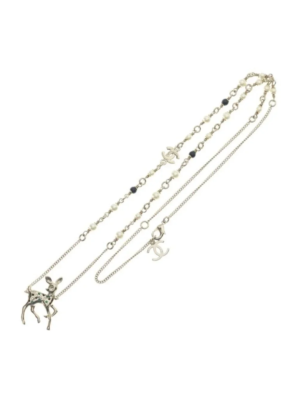 Chanel Bambi Motif CC Logo Necklace Gold